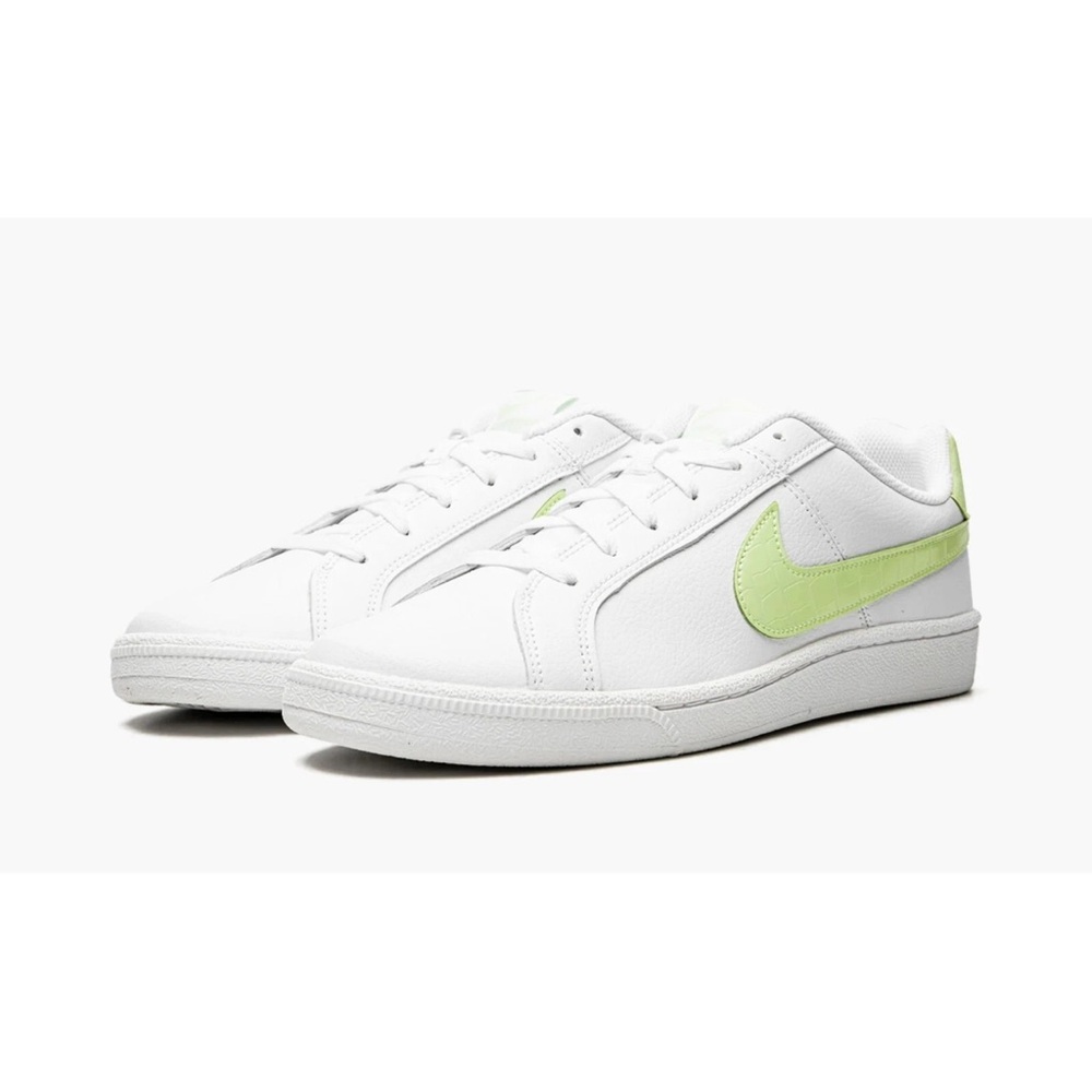 Nike Women's Court Royale White and Yellow Lime swoosh Sneakers